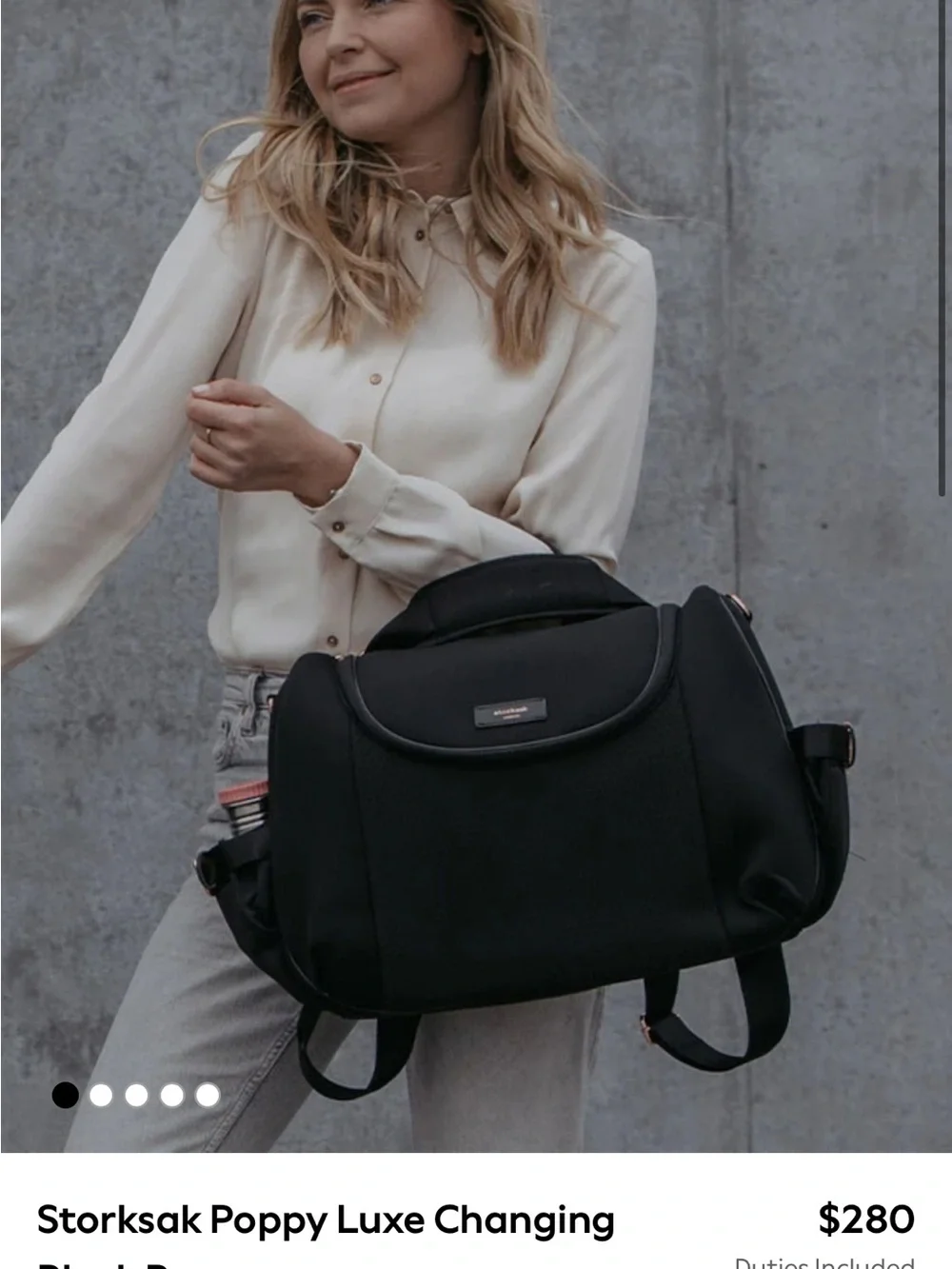 Storksak sleek black